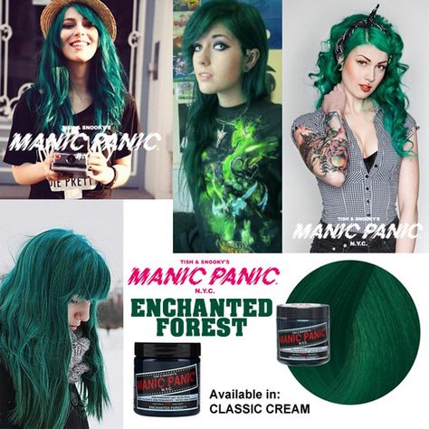 manic panic enchanted forest green hair mood board Manic Panic Enchanted Forest, Forest Green Hair, Hair Mood Board, Hair Color Crazy, Manic Panic, Hair Dye Colors, Dye My Hair, New Hair Colors, Hair Inspiration Color