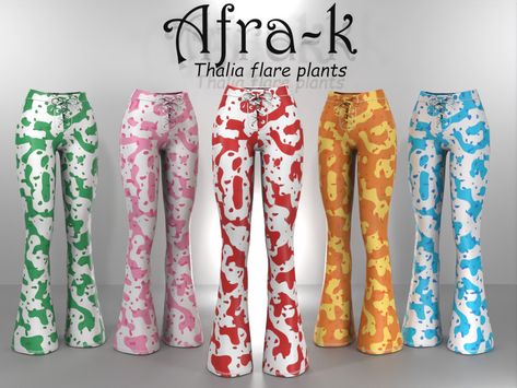 The Sims Resource - Thalia flare pants Sims 4 Bottoms Cc, Butterfly Pants, Paisley Pants, The Sims 4 Packs, Flare Leg Pants, Sims 4 Collections, Sims 4 Game, Sims Resource, Sims 4 Cc Finds