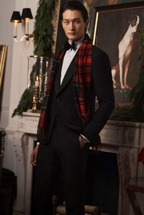 Polo Ralph Lauren Holiday 2022 Campaign (Polo Ralph Lauren) Ralph Lauren Holiday, Velvet Dinner Jacket, Tweed Sport Coat, Ski Print, Tartan Tie, Holiday 2022, Holiday Campaign, Velvet Slippers, Holiday Plaid