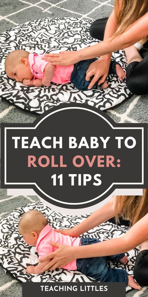 Wondering how to teach a baby to roll over? Try these 11 tips to teach your baby to roll from tummy to back and back to tummy. Baby Rolling Over, Infant Development, Baby Development Activities, Teaching Babies, Tummy Time Activities, Baby Routine, Baby Play Activities, Newborn Baby Tips, Baby Workout