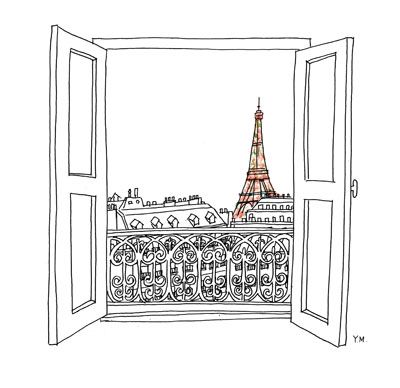 E: La tour Eiffel La Defense Paris, Paris Drawing, Art Inspired Tattoos, Scene Tattoo, Paris Tattoo, Window Illustration, Paris Illustration, Window Drawing, Pen Art Drawings