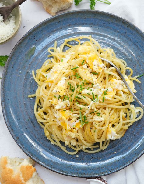 Fried Spaghetti and Scrambled Eggs Meatless Pasta Recipes, 2023 Meals, Fried Spaghetti, Meatless Pasta, Pasta Fagioli Recipe, Quick Pasta Dishes, Creamy Pesto Pasta, Lemon Garlic Pasta, Creamy Parmesan Sauce