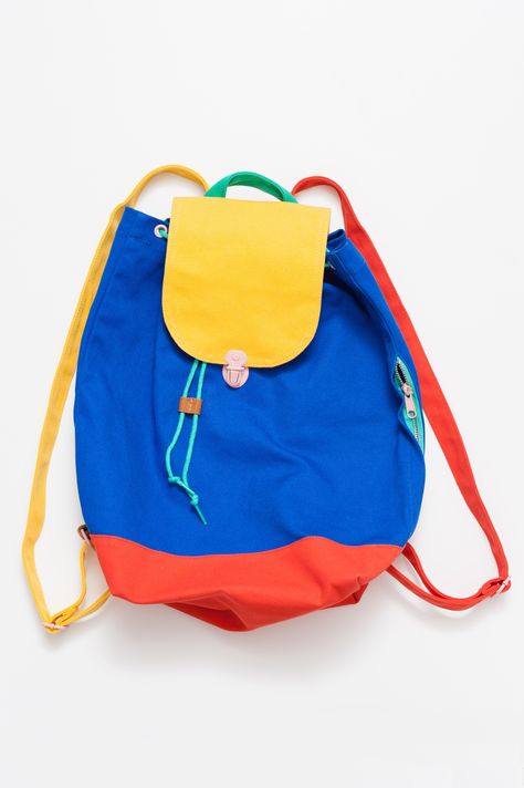 ALL Knitwear + BAGGU Blue Color Block Backpack www.BAGGU.com Red Backpack, Kids' Bag, Colorful Bags, Longchamp Le Pliage Backpack, Oct 31, Mode Vintage, Kids Backpacks, Bags Designer Fashion, Cute Bag