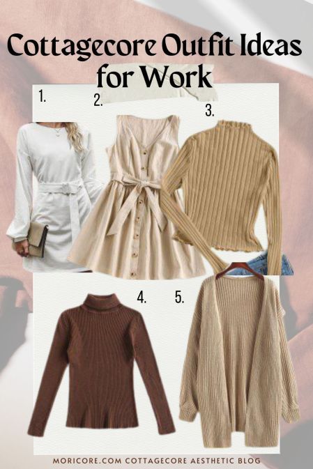 7 Cottagecore Outfit Ideas to Wear to Work - Mori Core Cottagecore Office Outfit, Cottagecore Work Outfit, Cottage Core Aesthetic Clothes, Fall Cottagecore Outfits, Business Cottagecore, Cottagecore Fall Outfits, Forest Outfits, Cottage Core Aesthetic Outfit, Cottagecore Outfit Ideas