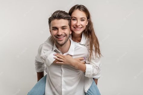 Premium Photo | Photo image of lovely couple having fun while man piggybacking his girlfriend isolated on white background Lovely Couple, Young Couple, Psd Icon, Photo Photo, Photo Editing Software, Video New, Having Fun, Vector Photo, Premium Photo