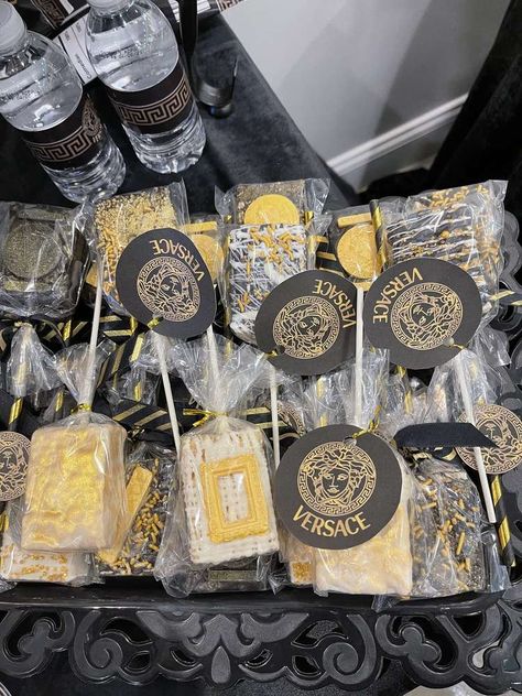 Versace inspired Birthday Party Ideas | Photo 1 of 13 | Catch My Party Versace Birthday Party Ideas, Versace Party Theme, Buchona Party Theme, Buchonas Party, Versace Cake, Buchona Party, Versace Party, Designer Desserts, 18th Birthday Cake For Girls