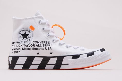 OFF-WHITE x Converse Chuck 70: Release Date, Pricing, & More Info Converse Off White, Off White Converse, White Chuck Taylors, White Chucks, Off White Fashion, Converse Star, Custom Converse, Off White Shoes, Converse Chuck 70