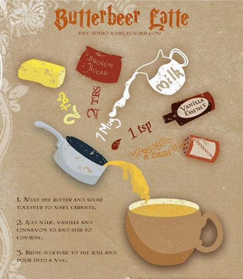 How To Make Butterbeer, Dolci Harry Potter, Butterbeer Latte, Harry Potter Weihnachten, Harry Potter References, Butterbeer Recipe, Harry Potter Food, Festa Harry Potter, Buku Harry Potter