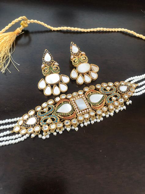 Excited to share the latest addition to my #etsy shop: Kundan jewelry, zircon choker set, kundan choker , Pakistani jewelry, Indian jewelry, pakistani set, indian set,multi choker , choker https://etsy.me/3tygogx #noorzaracollection ready to ship. Pakistani Earrings, Jewelry Pakistani, Kundan Jewelry, Kundan Choker, Mehndi Art Designs, Instagram Jewelry, Stone Choker, Pakistani Jewelry, Mehndi Art