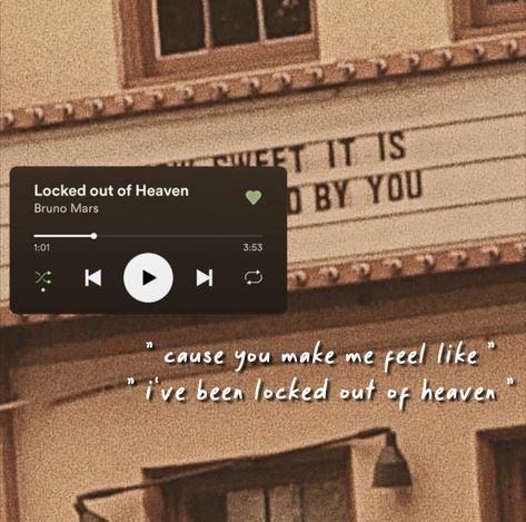 Locked Out Of Heaven Aesthetic, Heaven Aesthetic, Locked Out Of Heaven, Spotify Aesthetic, Funny Charts, Heaven Quotes, Fav Song, Wall Papers, Songs Lyrics