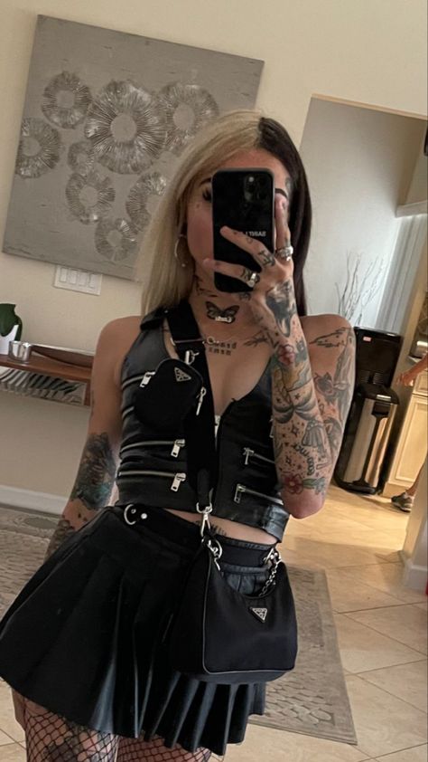 Cruella Morgan, Leather Skirt, Tattoos, Outfit Inspo, Leather