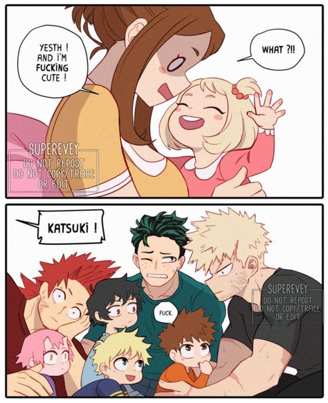 Bakugou And Uraraka, Anime Bebe, Kids Hero, Bakugou Manga, My Hero Academia 2, Ochako Uraraka, My Hero Academia Shouto, My Hero Academia Memes, Buko No Hero Academia