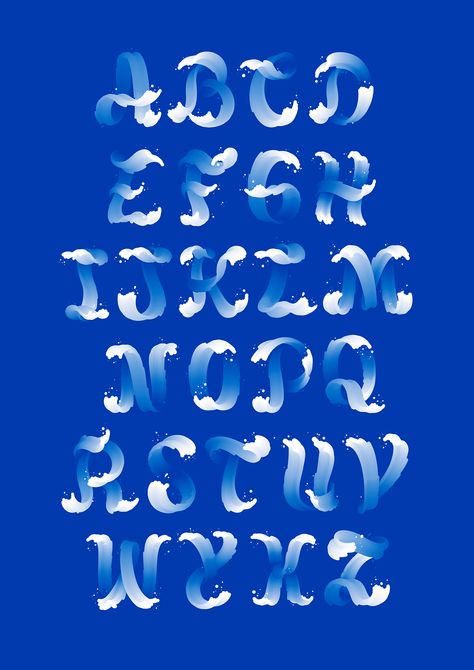 Typewave Ocean Font, Aiga Design, Graphic Design Letters, Typography Served, Bottle Design Packaging, Typography Alphabet, 타이포그래피 포스터 디자인, Graphic Design Fonts, Alphabet Design