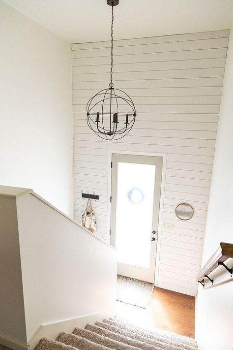 Split Entry Wall Ideas, Split Entry Wall Decor, Bilevel Entryway Ideas, Split Foyer Entryway Ideas, Split Level Entryway Decor, Bi Level Entryway, Small Split Level Entryway Ideas, Split Level Entry Way, Hallways Decorating