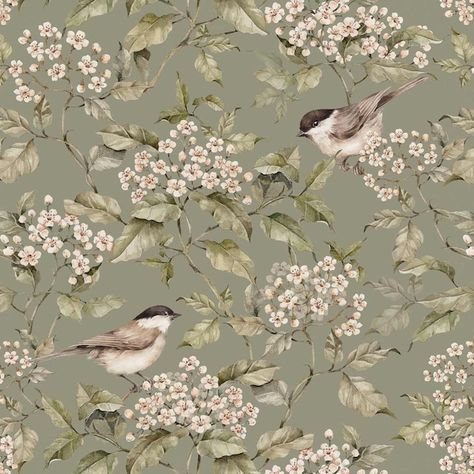 DEKORNIK - Etsy Green Spring Wallpaper, Frühling Wallpaper, Jungle Wallpaper, Spring Wallpaper, Bird Wallpaper, Green Spring, Kids Interior, Boho Vintage, Kids Wallpaper