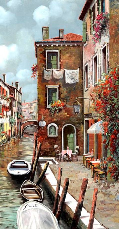 Easy Landscape Painting Ideas, Easy Landscape Painting, Landscape Painting Ideas, Intense Art, Easy Landscape, Easy Landscape Paintings, Venice Painting, 수채화 그림, Beginner Painting