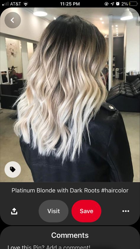 Dark Roots Blonde Ends Balayage, Platinum Blonde With Root Melt, Butter Blonde Balayage Dark Roots, Melted Roots Blonde, Root Stretch Hair Blonde, Brown Hair With Blonde Balayage, Icy Blonde Balayage, Dark Ombre Hair, Root Stretch