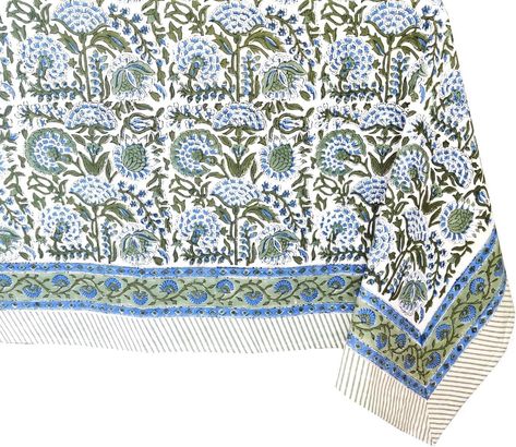 Amazon.com: ATOSII Clover Blue 100% Cotton Square Fall Tablecloth, Handblock Floral Linen Table Cloth for Kitchen Dining Table I Parties Wedding Christmas Thanksgiving I Fall Home Decor 60 X 60 Inches : Home & Kitchen Spring Tablecloths, Fall Tablecloth, Linen Table Cloth, Blue Tablecloth, Kitchen Dining Table, Summer Tables, Blue Table, Cotton Tablecloths, Fall Home