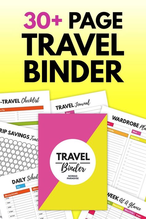 Binder Printables Free, Travel Binder, Travel Budget Planner, Checklist Travel, Emergency Contact List, Her Packing List, Enjoy Your Trip, Travel Printables, Binder Printables