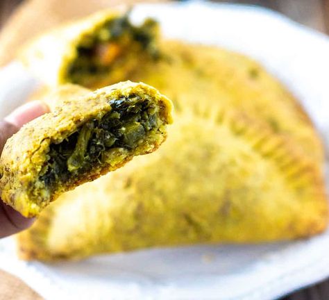 Jamaican Callaloo Patty Recipe - Healthier Steps Jamaican Callaloo Recipe, Callaloo Recipe, Jamaican Stew Peas, Cultural Dishes, Jamaican Oxtail, Jamaican Patty, Patty Recipe, Vegan Patties, Homemade Crust