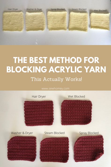 Blocking Acrylic Yarn, How To Block Acrylic Yarn Crochet, How To Block Knitting Projects, How To Block A Knitted Sweater, How To Block Crochet Squares, How To Block A Crochet Blanket, Blocking Crochet Blanket, Blocking Acrylic Yarn Crochet, Steam Blocking Crochet