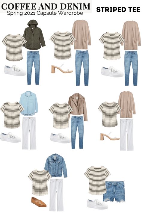 Denim Capsule Wardrobe, Clothes Capsule Wardrobe, Capsule Wardrobe Casual, Spring Summer Capsule Wardrobe, Spring Wardrobe Essentials, Light Wash Denim Jacket, Spring Capsule Wardrobe, Staple Wardrobe Pieces, Summer Capsule Wardrobe