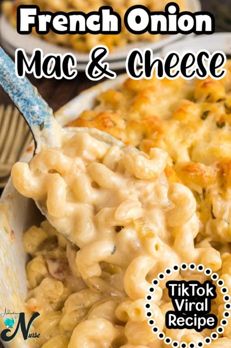 Get ready to fall in love with this TikTok viral French onion mac and cheese recipe that's taking the internet by storm! This mouthwatering twist on a classic comfort food combines the savory goodness of caramelized onions with creamy, cheesy pasta for an unforgettable flavor explosion. Perfect for cozy dinners or sharing with friends, this French onion mac and cheese is not only delicious but also easy to make, ensuring you'll be coming back for seconds. Don't miss out on the trend everyone's French Onion Macaroni And Cheese, French Onion Mac And Cheese Recipe, French Onion Mac And Cheese, Onion Mac And Cheese, French Onion Pasta, Creamy Cheesy Pasta, Panera Recipes, Onion Pasta, Cozy Dinners