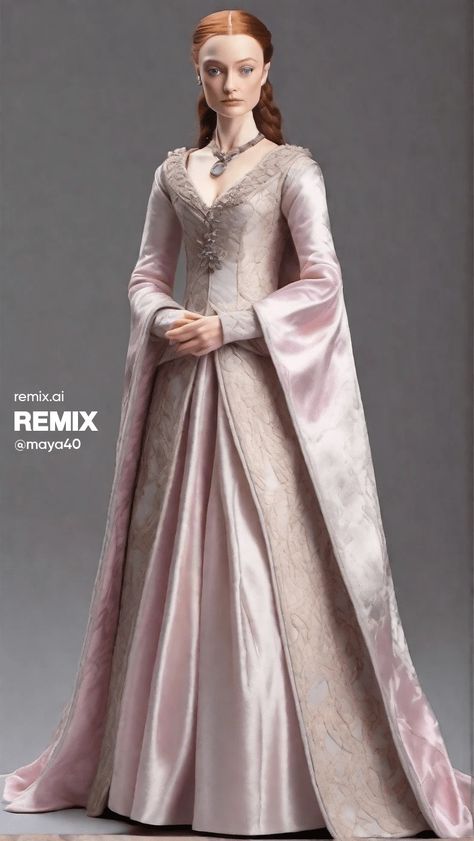 House Stark Dress, Fairytale Dress Medieval, Cersei Dress, Medieval Dress Royal, Queen Dress Royal Medieval, Queen Outfits Royal Medieval, Medieval Dress Aesthetic, Historical Dresses Medieval, Medieval Queen Dress