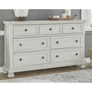 $908 - 65" Small Space Bedroom, 7 Drawer Dresser, 9 Drawer Dresser, White Dresser, Ashley Furniture Homestore, Grain Texture, Double Dresser, Panel Headboard, Dressers And Chests