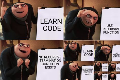 Gru's planning on going back to code camp - Imgflip Coding Camp, Leo Valdez, Band Of Brothers, Trials And Tribulations, Learn To Code, Crescent City, Book Memes, Best Memes, Percy Jackson