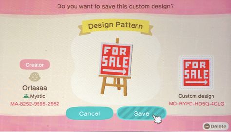 Acnh For Sale Sign, Animal Crossing Sale Sign, Animal Crossing Codes Signs, Beware Sign Acnh, Shop Sign Animal Crossing, Animal Crossing Wooden Sign Design, Ac Codes, Acnh Patterns, Sale Sign