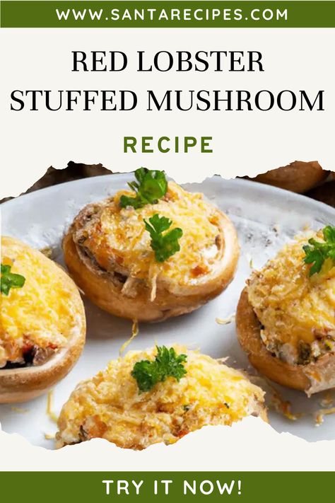 Looking for a restaurant-quality dish to impress your friends and family? Look no further than Red Lobster stuffed mushroom recipe! #RedLobster #StuffedMushroom #Recipe Red Lobster Stuffed Mushrooms, Lobster Stuffed Mushrooms, Stuffed Mushroom Recipe, Popular Side Dishes, Mushroom Recipe, Stuffed Mushroom, Best Appetizer Recipes, Bread Storage, Family Look