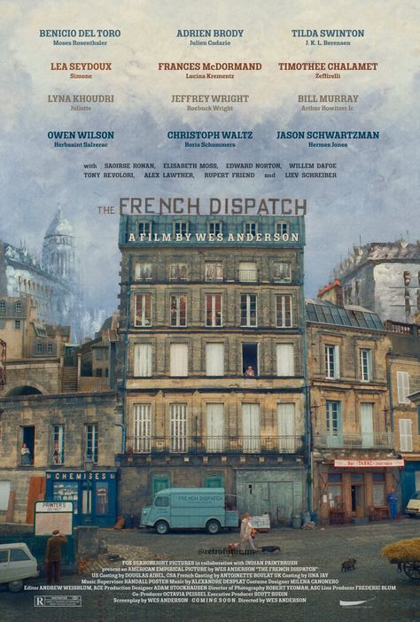 Tony Revolori, The French Dispatch, French Dispatch, Rupert Friend, Cafe Store, Retro Style Posters, Wes Anderson Movies, Wes Anderson Films, Adrien Brody