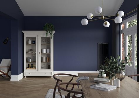 DH Oxford Blue (Heritage) - Colours | Heritage Oxford Blue Dulux Paint, Navy Dining Room Walls, Dulux Heritage Colours, Heritage Colours, Dining Room Navy, Heritage Paint, Dulux Paint, Ikea Living Room, Dulux Heritage