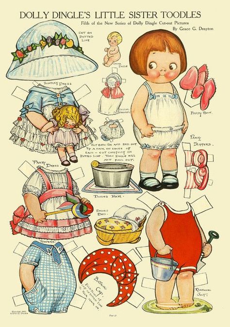 Dolly Dingle, Dolls Printable, Paper Toy, Paper Dolls Printable, Vintage Paper Dolls, Paper Toys, By Grace, Paper Doll, Vintage Cards