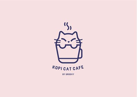 Cat Logo Projects | Photos, videos, logos, illustrations and branding on Behance Coffee Cup Graphic Design, Cat Logo Design Ideas, Coffee Cup Logo Design, Cafe Logo Ideas, Cup Logo Design, Coffee Cup Logo, Illustrator Logo Design, Coffee Logos, Coffee Logo Design