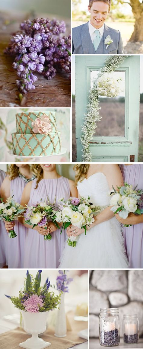 Purple And Mint Green Wedding, Lavender And Mint Wedding, Mint And Lilac, Lavender Color Palette, Wedding Color Schemes Summer, Mint Green Wedding, Wedding Mint, Lavender Bridesmaid, Lavender Bridesmaid Dresses