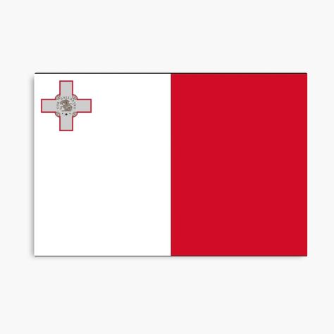 Malta Flag. Republic of Malta. Maltese Gifts. Repubblika ta' Malta. by GraceTee | Redbubble Malta Illustration, Maltese Flag, Malta Map, Malta Flag, Malta Country, Malta Comino, Stand Out From The Crowd, Travel Locations, Screen Wallpaper