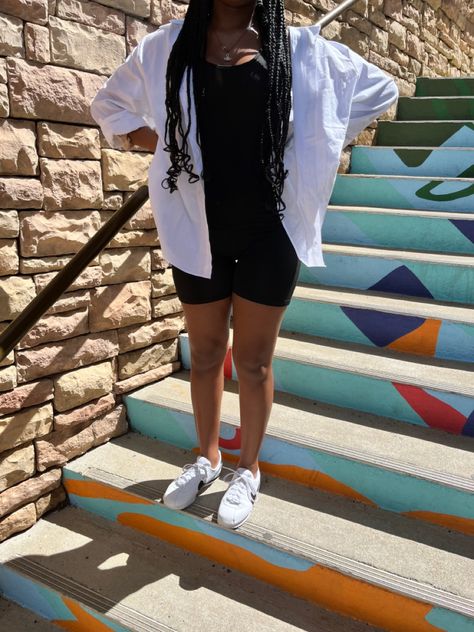 Nike Cortez Outfit Woman, Cortez Tank Top, White Cortez, Nike Cortez Black And White, Clot X Nike Cortez, Nike Shoes Cortez, Nike Cortez Outfit, Shein Shoes, City Vibe