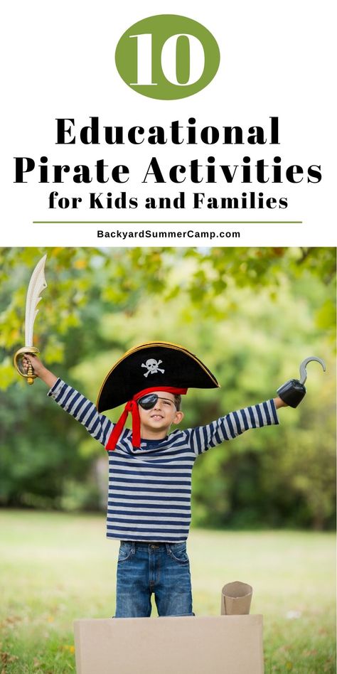 From maps and ships to treasure and flags, we rounded up the best fun and educational pirate activities for kids to play and learn. Pirate Games For Kids Activities, Pirate Games For Preschool, Pirate Maths Activities, Pirate Activities For Kids, Pirate Games For Kids, Pirate Maths, Pirate Play, Pirate History, Summer Camp Themes