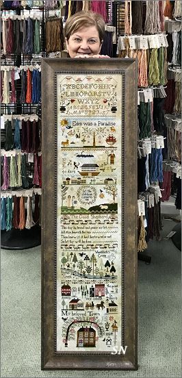 Jenny Bean's The Parlor in the shop with Mona from Shakespeare's Peddler - click to see more Caroline Manning, Cricket Collection, Wood Fern, Bent Creek, Bothy Threads, Cross Stitch Sampler Patterns, Erin Elizabeth, Free Cross Stitch Charts, Needlework Shops