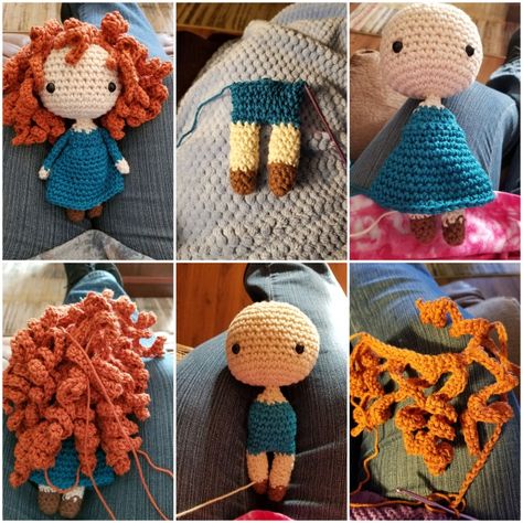 Patterned by @chiacrafts , Merida Crochet Stuffies, Merida Brave, Crochet Amigurumi, Brave, Winter Hats, Crochet Hats, Amigurumi, Sewing, Crochet