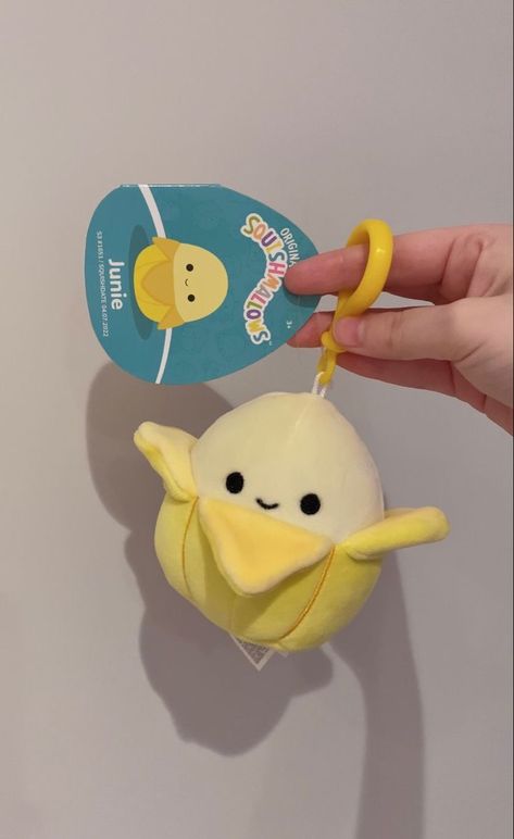 Junie Squishmallow, Keychain Squishmallow, Banana Squishmallow, Aesthetic Squishmallow, Squishmallow Clips, Squishmallow Aesthetic, Aesthetic Clips, Cute Squishies, Girly Aesthetic