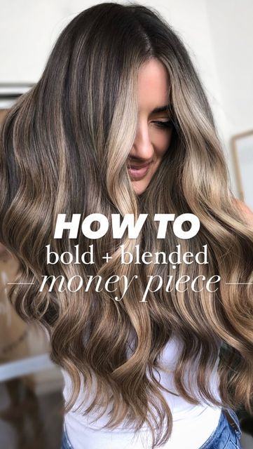 Money Strip Hair, Blended Money Piece, Color Melt, Redken Shades, Brown Hair Inspo, Money Piece, Redken Shades Eq, Blonde Hair Looks, Color Melting