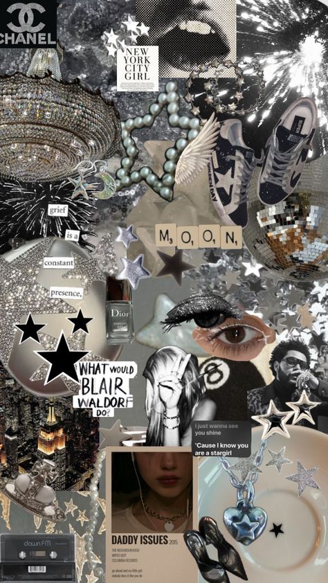 for the star girls 🫶🏻 #theweeknd #theneighbourhood #foryou #trending #stargirl #popular #aesthetic #aestheticwallpaper #wallpaper #aestheticcollage #collage #music #star #blackandwhite #silver #vibes Y2k Collage, Collage Music, Y2k Wallpaper Iphone, Popular Aesthetic, Y2k Wallpaper, Collage Background, Cute Simple Wallpapers, Aesthetic Y2k, Star Wallpaper