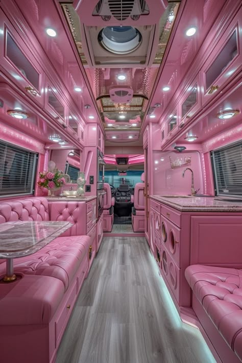 Limousine Interior, Barbie Room Decor, Pink Bus, Dream Backyard Garden, Modern Bathroom Designs, Beautiful Bedroom Decor, Luxury Van, Adventure Van, Fantasy Rooms