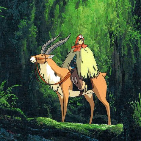 Ashitaka and Yaku Studio Ghibli Films, Art Studio Ghibli, Studio Ghibli Movies, Castle In The Sky, Studio Ghibli Art, Princess Mononoke, Ghibli Movies, Ghibli Art, Howls Moving Castle