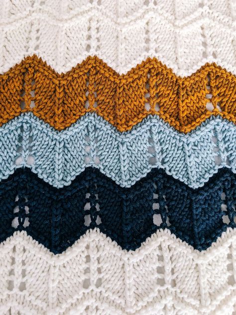 Pattern: Chevron Knit Baby Blanket - Spruce Hill Knits Chevron Knitted Blanket Pattern Free, Knit Chevron Pattern Free, Knitting Chevron Pattern, Knitting Patterns Free Blanket Chevron, Chevron Blanket Knit, 3 Color Chevron Crochet Blanket Pattern, Knit Throw Blanket Pattern, Knit Chevron, Thinking Too Much