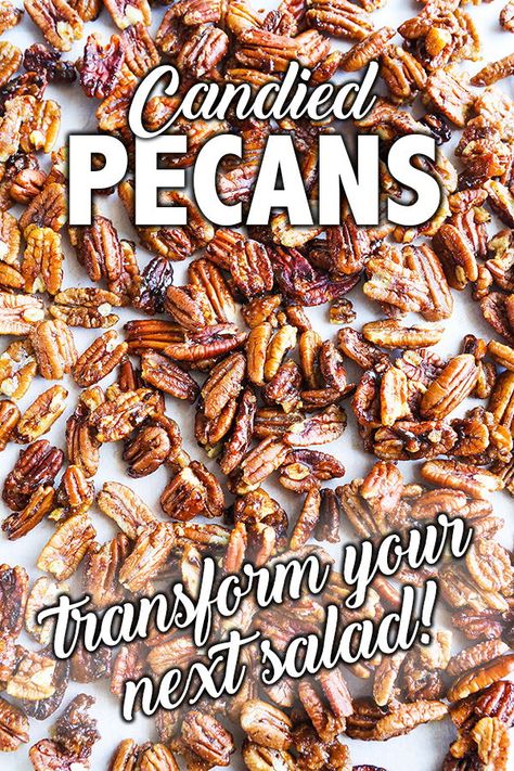 Candied Pecans Easy, Pecan Recipes Easy, Candied Pecans For Salad, Candied Pecans Recipe, Glazed Pecans, Salad Toppers, Recipes Snacks, Pecan Nuts, Nut Recipes