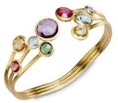 Marco Bicego Jaipur Semi-Precious Multi-Stone & 18K Yellow Gold Three-Row Cuff Bracelet  with clusters of colorful, faceted, semi-precious stones. .18k gold. Various semi-precious stones. Slip-on style.  ~affiliate link Marco Bicego Bracelet, Marco Bicego Jewelry, Gem Drawing, Jewlery Rings, 18k Gold Bangle, Marco Bicego, Yellow Gold Bangle, Gemstone Bangle, Rings Vintage